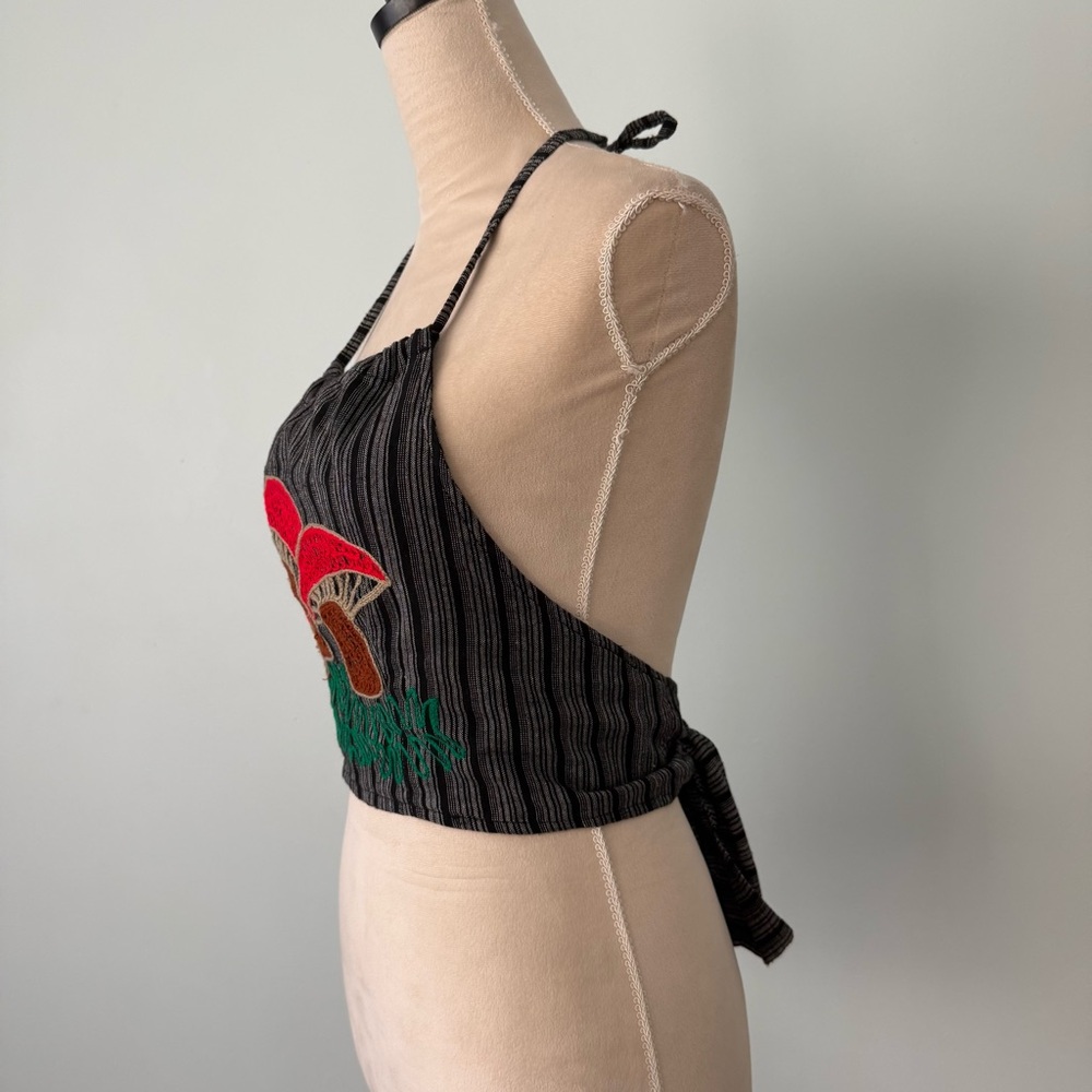 🍄 Katimandu Imports Mushroom Halter Top | Handmade Nepal Cotton Boho Fairy Core - Picture 5 of 11